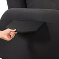Pull Out Sofa Sleeper 3 In 1 With 2 Wing Table And Usb Charge For Nap Line Fabric For Living Room Recreation Room Black Black Foam Linen