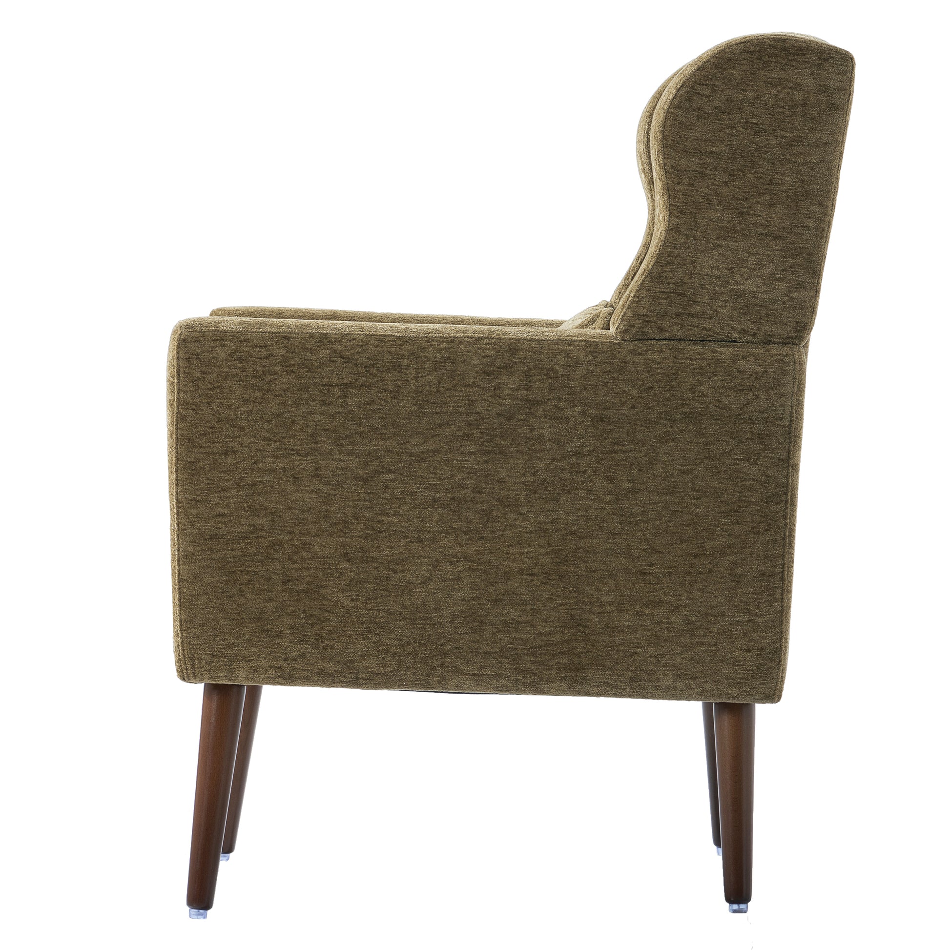 Modern Accent Chair,Chenille Arm Chairs For Living Room,Upholstered Mordern Armchair,Comfy Soft Padded Lounge Chair In Small Space, Bedroom, W Pillow, Solid Wood Leg Olive Green Olive Green Light Brown Primary Living Space Modern Rubberwood Foam Chenille