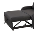 Pull Out Sofa Sleeper 3 In 1 With 2 Wing Table And Usb Charge For Nap Line Fabric For Living Room Recreation Room Black Black Foam Linen