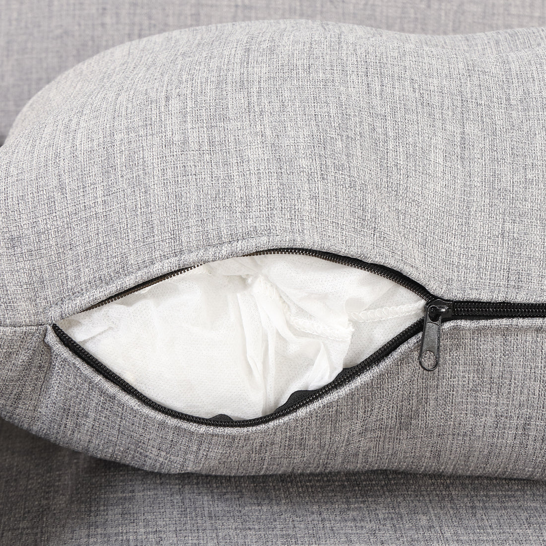 Pull Out Sofa Sleeper 3 In 1 With 2 Wing Table And Usb Charge For Nap Line Fabric For Living Room Recreation Room Grey Gray Foam Linen