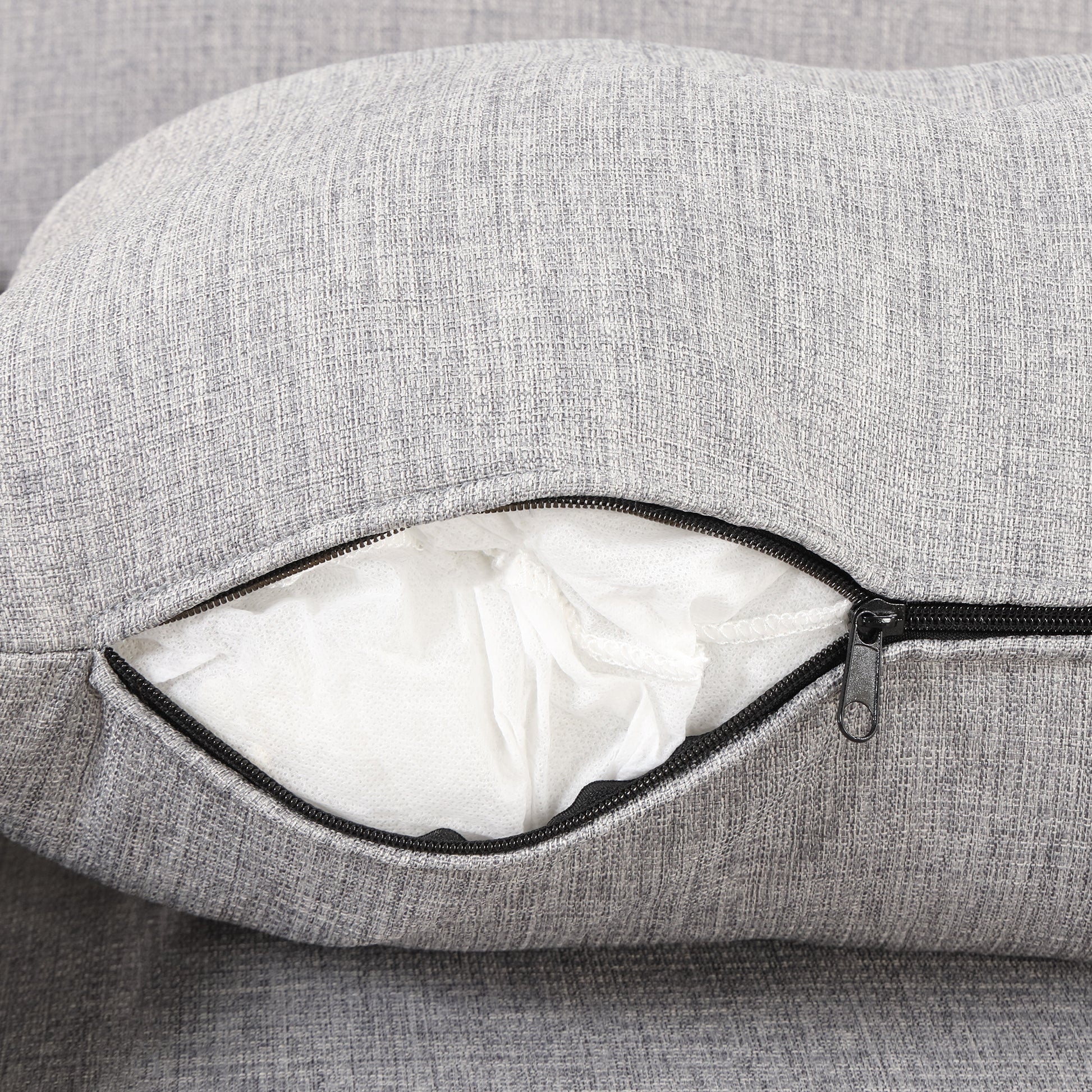 Pull Out Sofa Sleeper 3 In 1 With 2 Wing Table And Usb Charge For Nap Line Fabric For Living Room Recreation Room Grey Gray Foam Linen