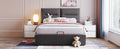 Upholstered Platform Bed With A Hydraulic Storage System, Full Size, Gray Gray Velvet