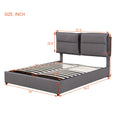 Upholstered Platform Bed With A Hydraulic Storage System, Full Size, Gray Gray Velvet