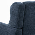 Modern Accent Chair,Chenille Arm Chairs For Living Room,Upholstered Mordern Armchair,Comfy Soft Padded Lounge Chair In Small Space, Bedroom, W Pillow, Solid Wood Leg Dark Blue Dark Blue Light Brown Primary Living Space Modern Rubberwood Foam Chenille