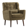 Modern Accent Chair,Chenille Arm Chairs For Living Room,Upholstered Mordern Armchair,Comfy Soft Padded Lounge Chair In Small Space, Bedroom, W Pillow, Solid Wood Leg Olive Green Olive Green Light Brown Primary Living Space Modern Rubberwood Foam Chenille