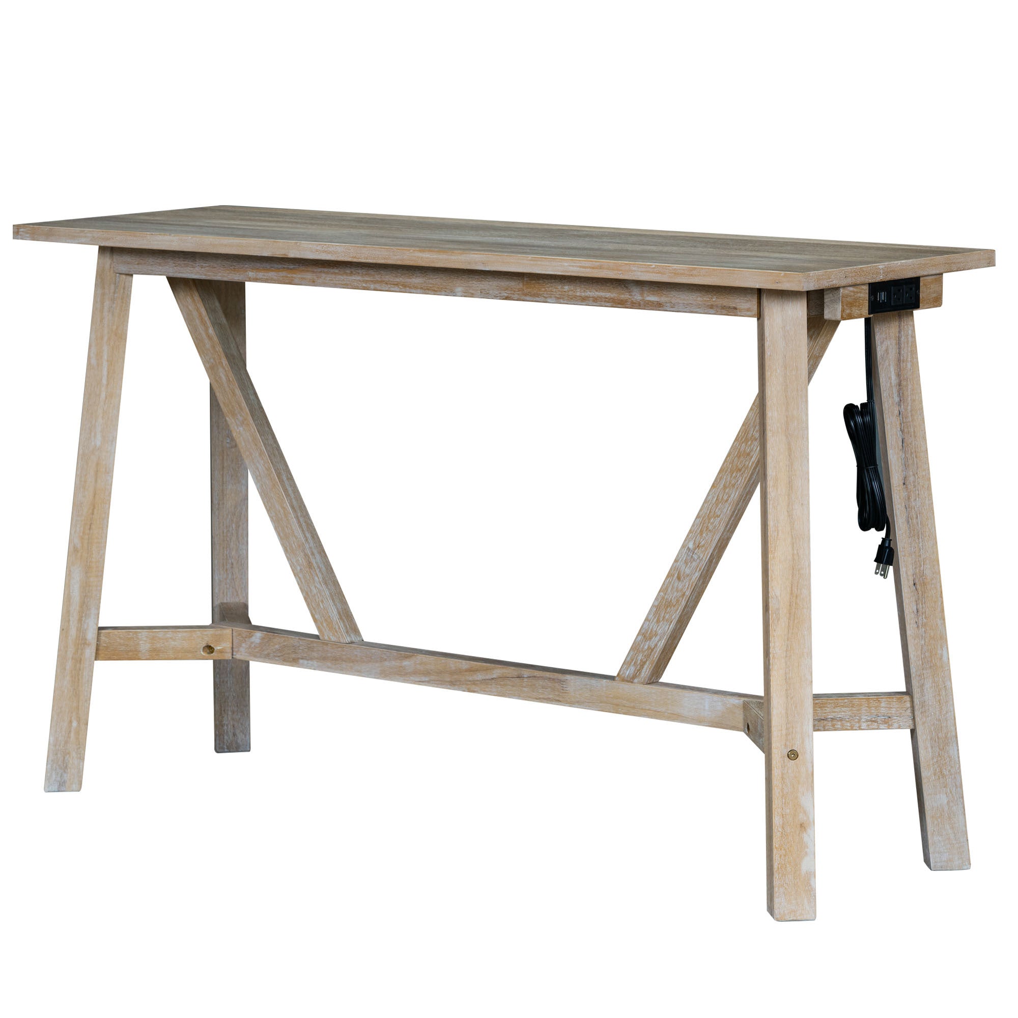 Multipurpose Home Kitchen Dining Bar Table Set natural wood wash-rubber wood