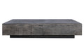 Charcoal Finish Solid Wood Low Profile Rough Coffee Table Dark Gray Solid Wood