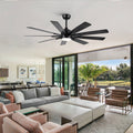 Mordern Farmhouse 62 In Black Ceiling Fan With Smart App And Remote Control Black Plywood