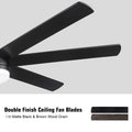 72 In Farmhouse Ceiling Fan With Plywood Blades For Dining Room Black Brown Metal & Wood