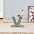 Large Modern Minimalist Rectangular Glass Dining Table For 4 8 People With 0.39