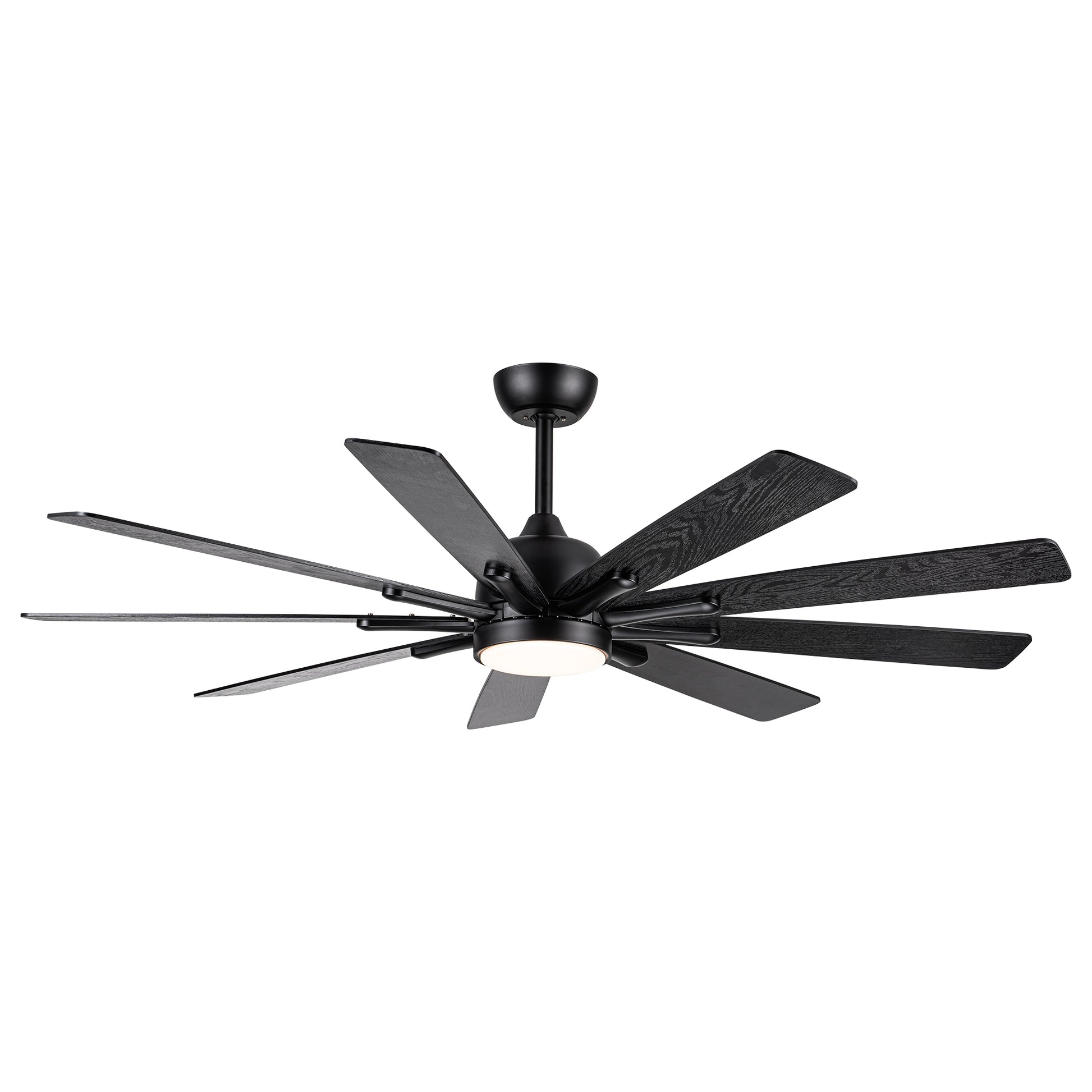 Mordern Farmhouse 62 In Black Ceiling Fan With Smart App And Remote Control Black Plywood