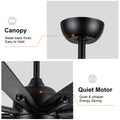 Mordern Farmhouse 62 In Black Ceiling Fan With Smart App And Remote Control Black Plywood