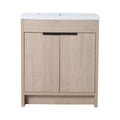 30 Inch Freestanding Bathroom Vanity with White Resin plain light oak-2-bathroom-freestanding-plywood