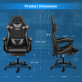 Yssoa Racing Video Backrest And Seat Height Recliner Gaming Office High Back Computer Ergonomic Adjustable Swivel Chair, With Footrest, Black Grey Black Leather