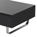 Multi Functional Coffee Table With Lifted Tabletop, Contemporary Cocktail Table With Metal Frame Legs, High Gloss Surface Dining Table For Living Room, Black Black Soft Close Drawers Primary Living Space Contemporary Manual Freestanding Rectangular Hutch