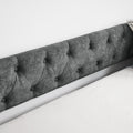 Full Size Daybed With Twin Size Trundle Upholstered Tufted Sofa Bed, With Button On Back And Copper Nail On Waved Shape Arms,Grey 80.5