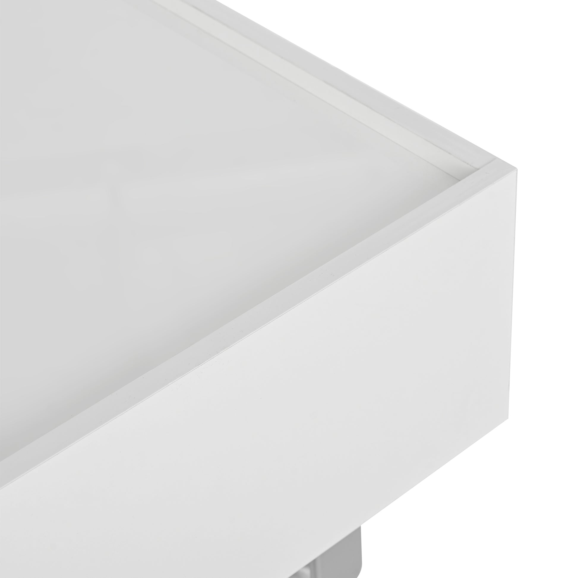 Multi Functional Coffee Table With Lifted Tabletop, Contemporary Cocktail Table With Metal Frame Legs, High Gloss Surface Dining Table For Living Room, White White Soft Close Drawers Primary Living Space Contemporary Manual Freestanding Rectangular Hutch