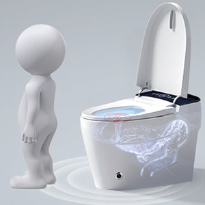 St Zgp 01 Smart Toilet With Heated Bidet Seat, One Piece Toilet With Auto Open&Close, Feet Sensor Operation, Auto Dual Flush, Dryer And Warm Water, Built In Water Tank Without Pressure Limited, White White Bathroom Ceramic