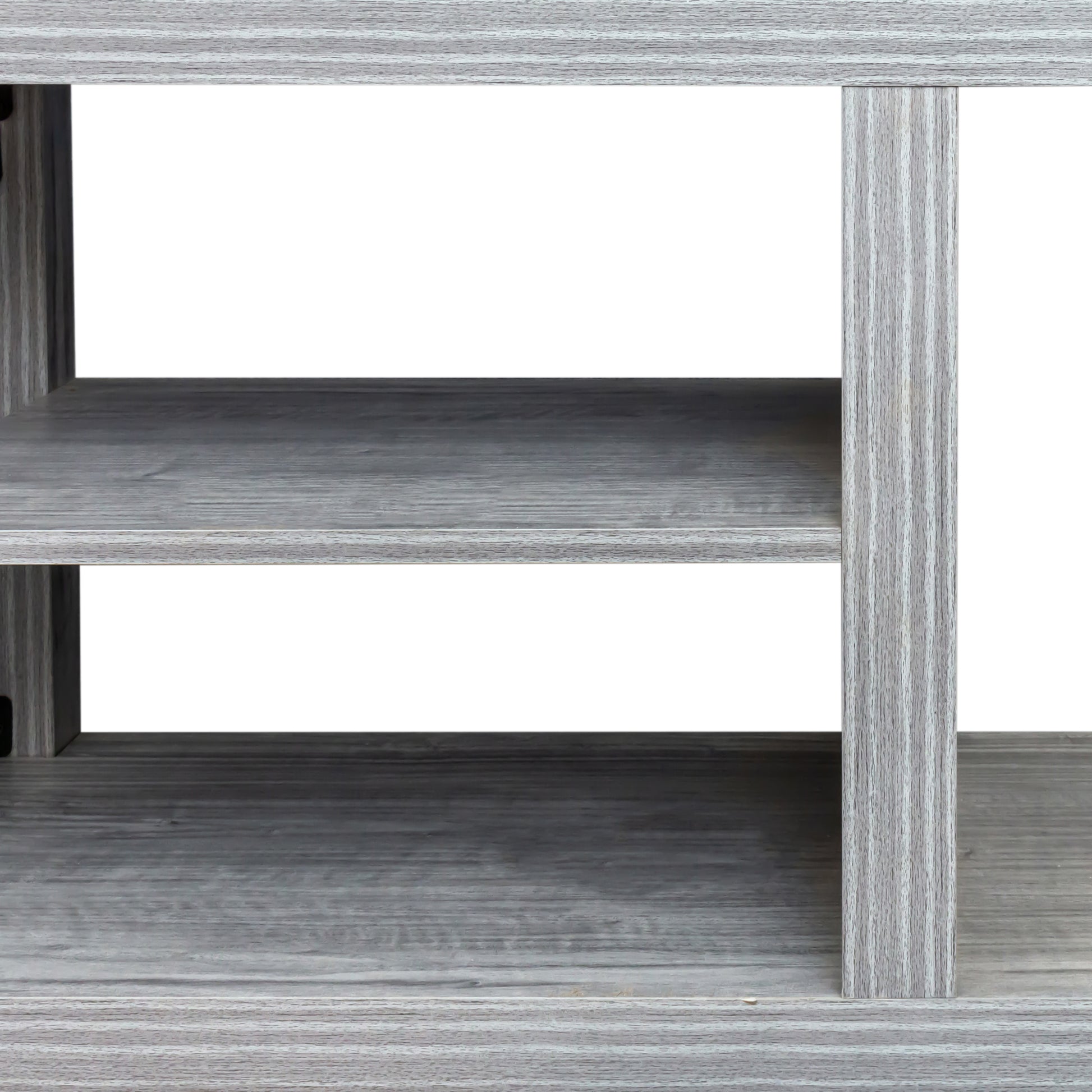 61'' Media Console Plaid Grey Oak Mdf Steel