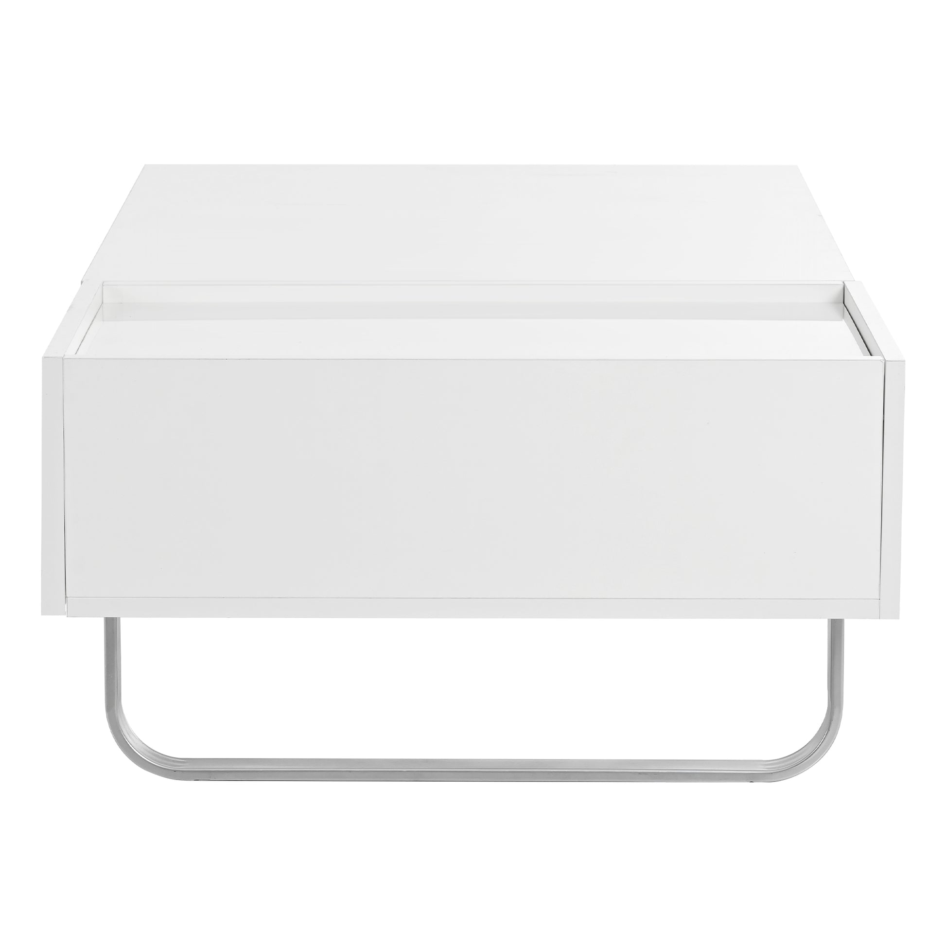 Multi Functional Coffee Table With Lifted Tabletop, Contemporary Cocktail Table With Metal Frame Legs, High Gloss Surface Dining Table For Living Room, White White Soft Close Drawers Primary Living Space Contemporary Manual Freestanding Rectangular Hutch