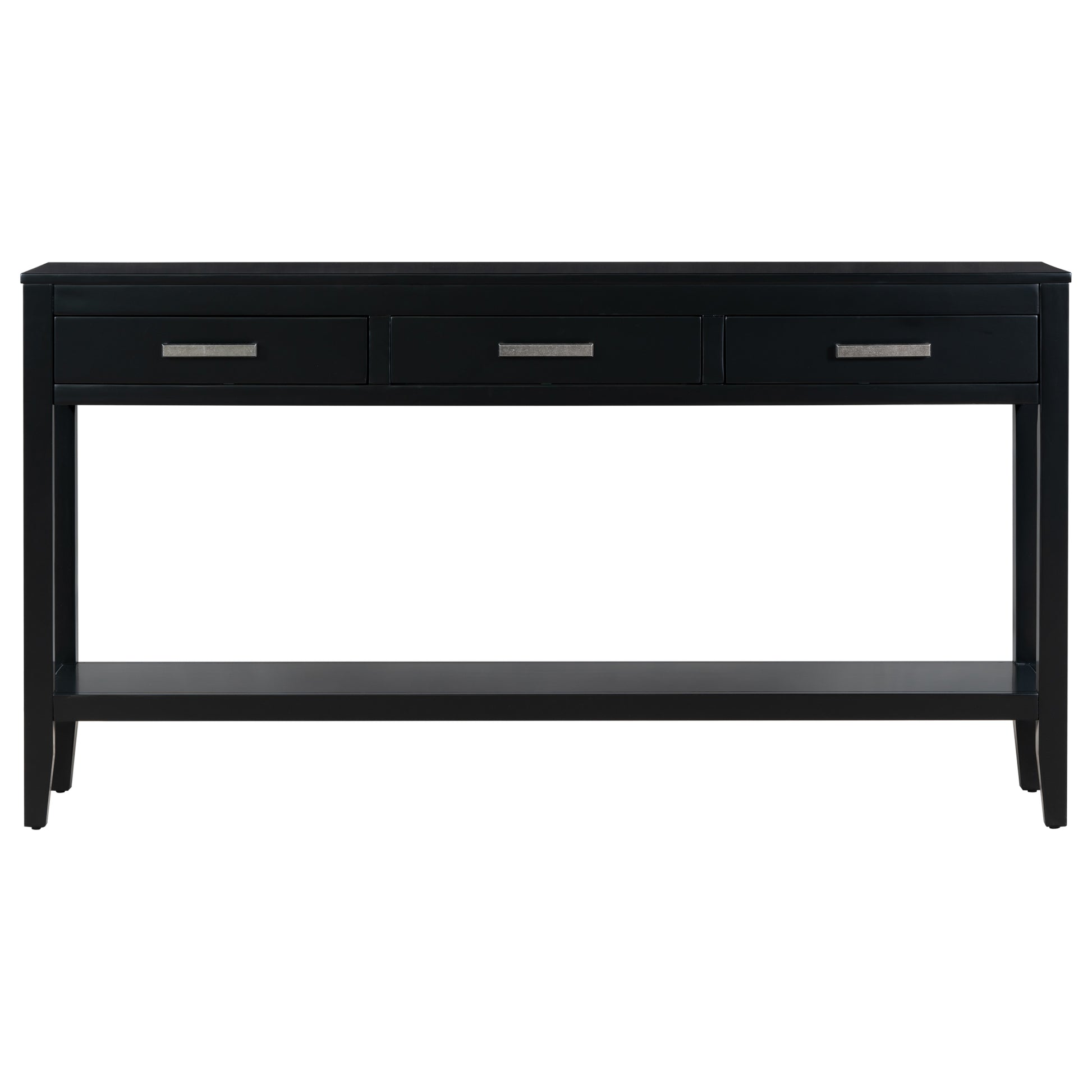 Contemporary 3 Drawer Console Table With 1 Shelf, Entrance Table For Entryway, Hallway, Living Room, Foyer, Corridor Black Primary Living Space American Design Mdf