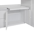 Loft Bed With Rolling Cabinet And Desk White White Solid Wood Mdf