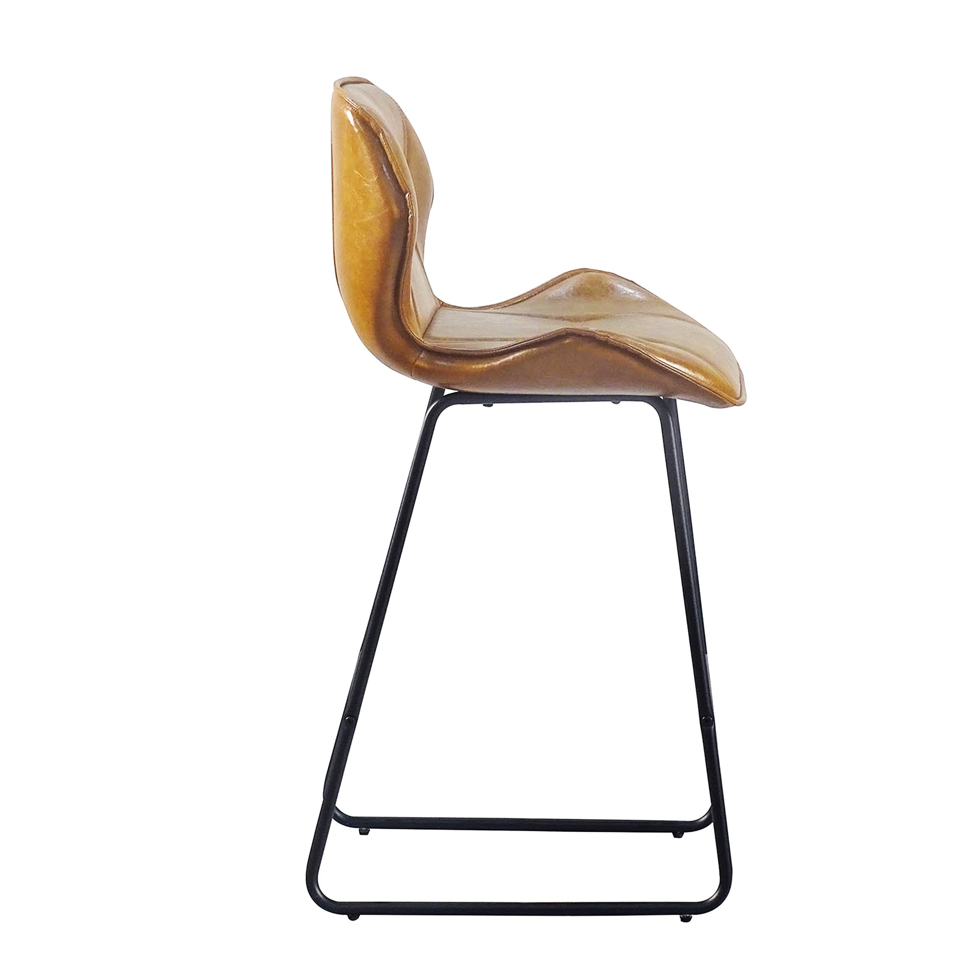 Set Of 2, Leather Bar Chair With High Density Sponge, Pu Chair Counter Height Pub Kitchen Stools For Dining Room,Homes,Bars, Kitchens,Brown Brown Pu