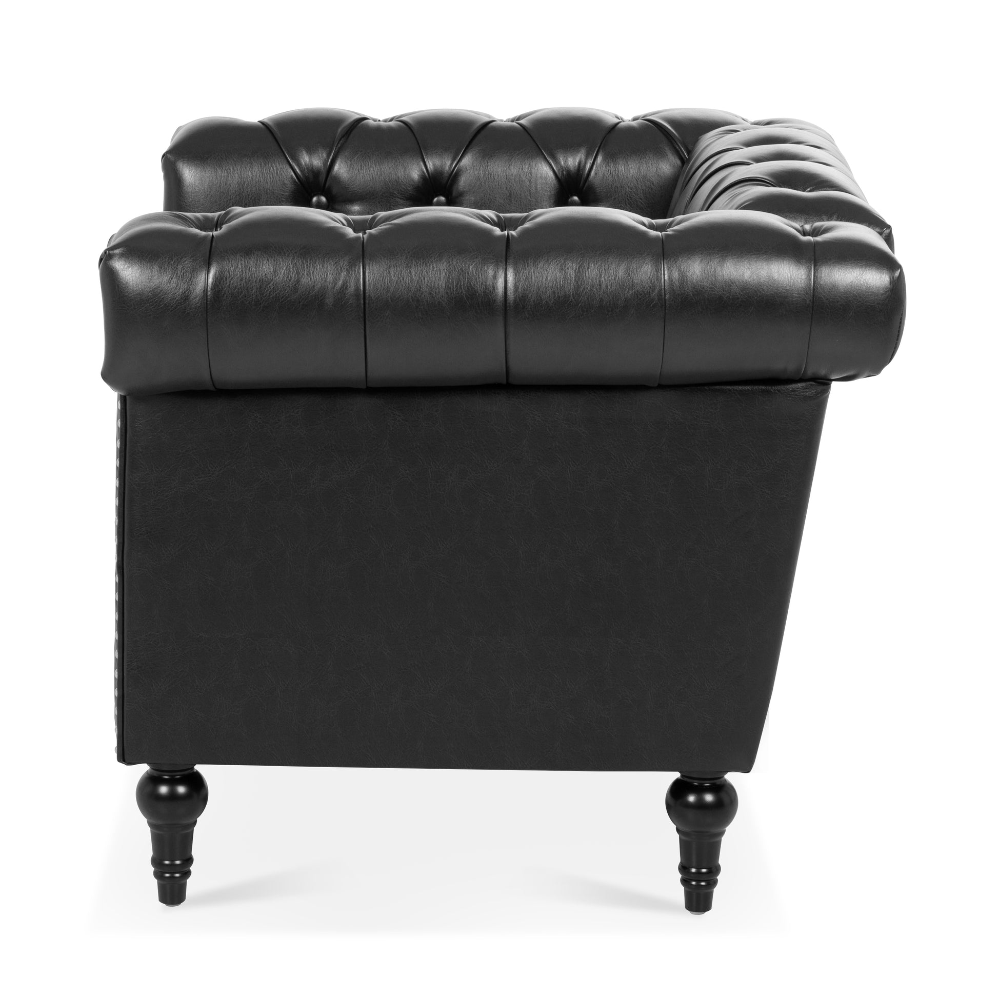 1 Seater Sofa For Living Room Black Pu