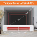 Led Tv Stand Modern Entertainment Center With Storage High Gloss Gaming Living Room Bedroom Tv Cabinet White Particle Board