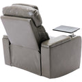 Power Motion Recliner With Usb Charging Port And Hidden Arm Storage, Home Theater Seating With Convenient Cup Holder Design ,And Stereo Grey Grey Foam Pu