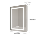 26X20 Inch Bathroom Medicine Cabinet With Led Mirror, Anti Fog, Waterproof, 3000K 6000K Single Door Lighted Bathroom Cabinet With Touch Swich, Dimmable,Recessed Or Surface Mount Left Door Mirror Included Bathroom Powder Coated 3 Silver 1 2 18 To 23 In 24