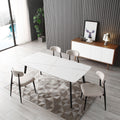 J3710 Porcelain Dining Table White 63'' White Foam Ceramic