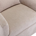 360 Degree Swivel Accent Armchair Linen Blend Beige Beige Foam Upholstered