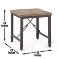 Jersey End Table Brown Solid Wood Mdf