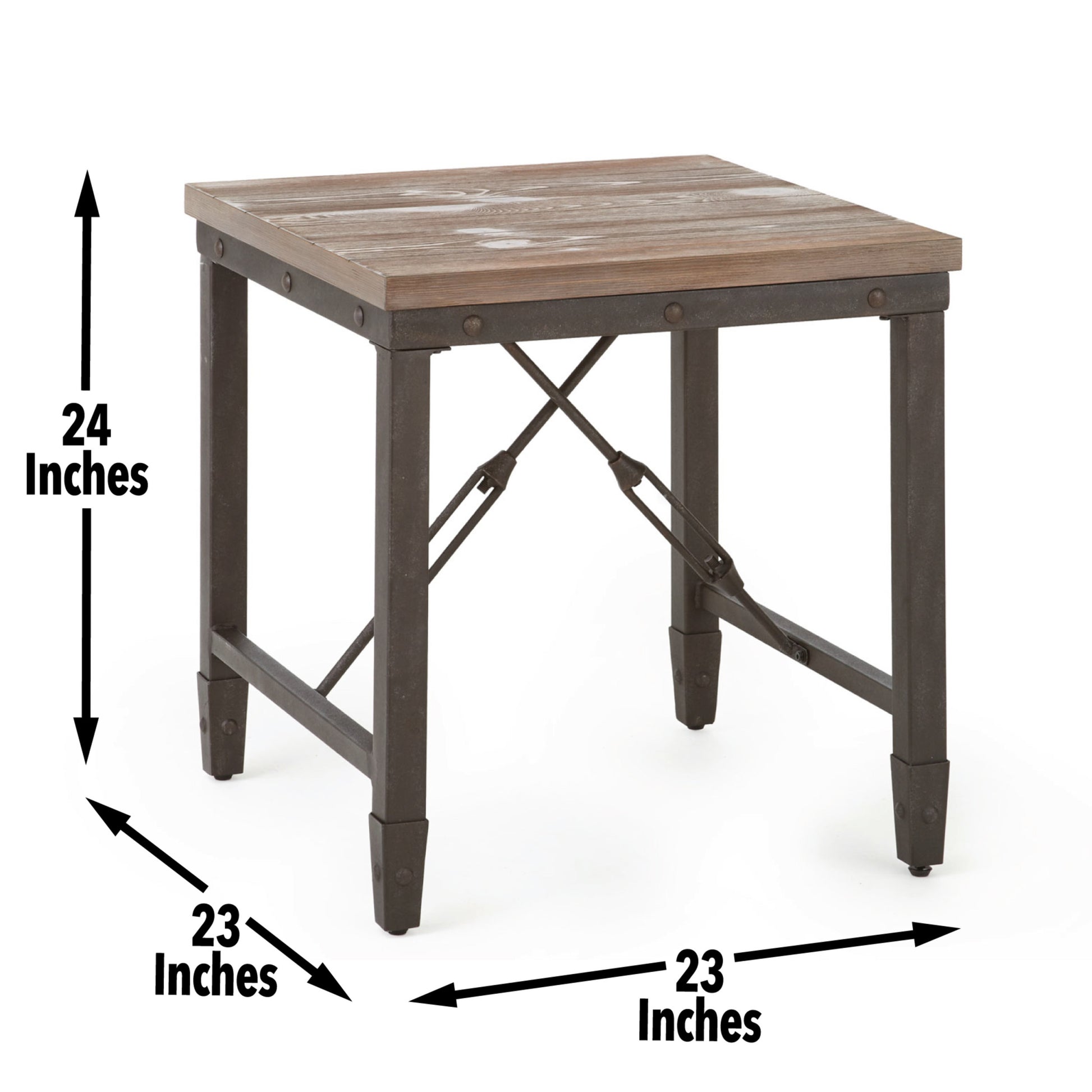 Jersey End Table Brown Solid Wood Mdf