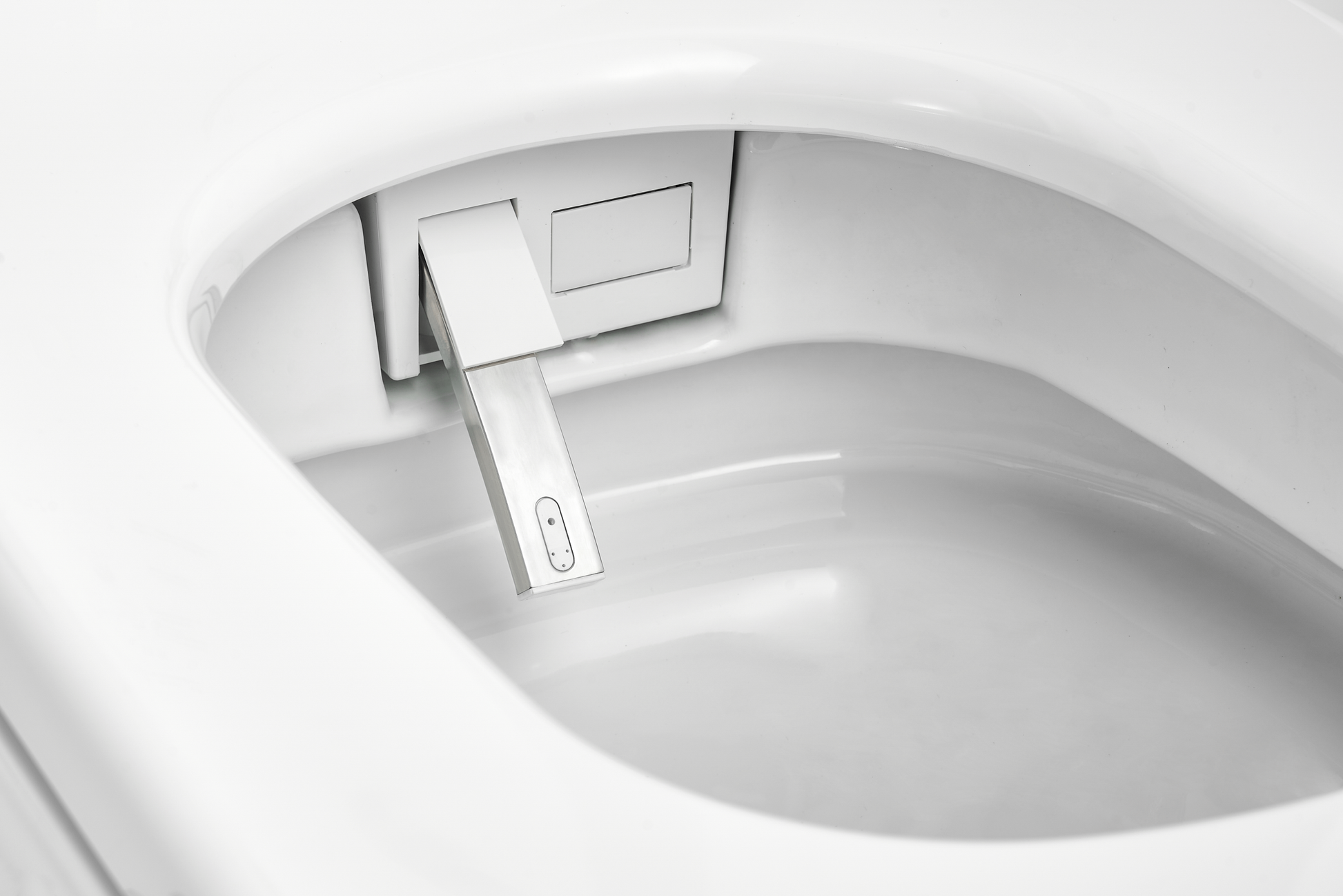 Multifunctional flat square smart toilet with gold-ceramic