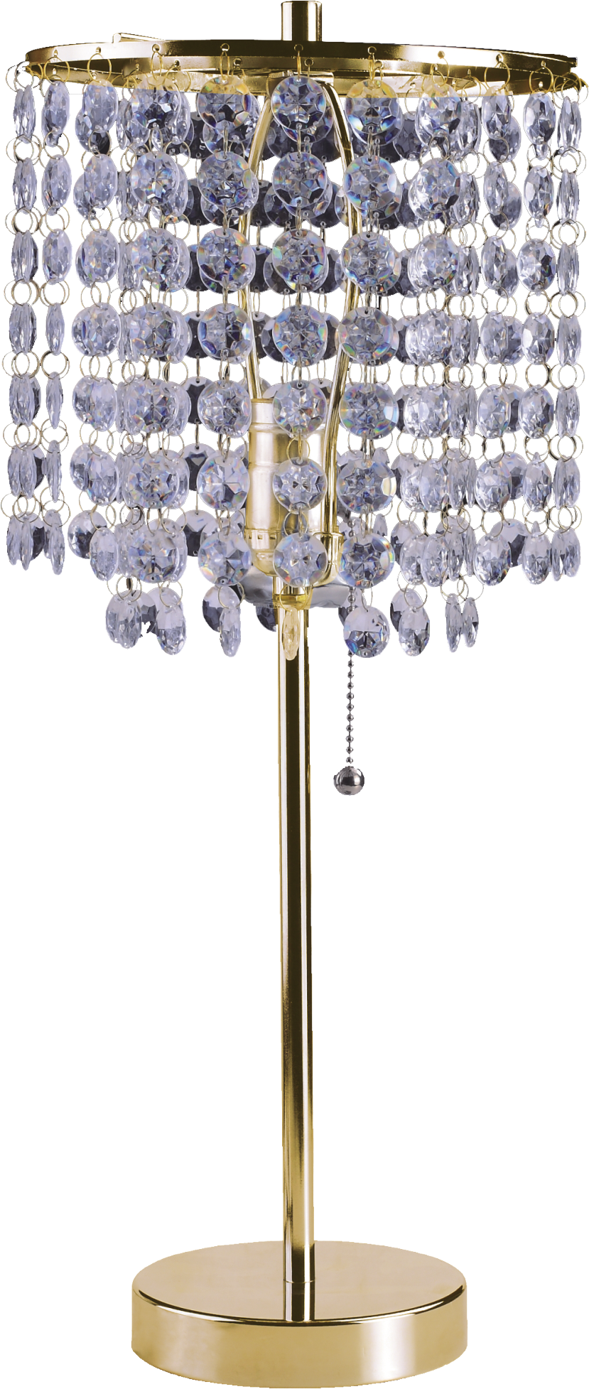 19"H Gold Crystal Inspired Pull Table Lamp 1Pc Ctn 0.43 4.22 Gold Metal