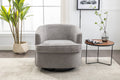 Coolmore Swivel Barrel Chair, Comfy Round Accent Sofa Chair For Living Room, 360 Degree Swivel Barrel Club Chair, Leisure Arm Chair For Nursery, Hotel, Bedroom, Office, Lounge Gray Boucle