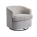 Coolmore Swivel Barrel Chair, Comfy Round Accent Sofa Chair For Living Room, 360 Degree Swivel Barrel Club Chair, Leisure Arm Chair For Nursery, Hotel, Bedroom, Office, Lounge Gray Boucle