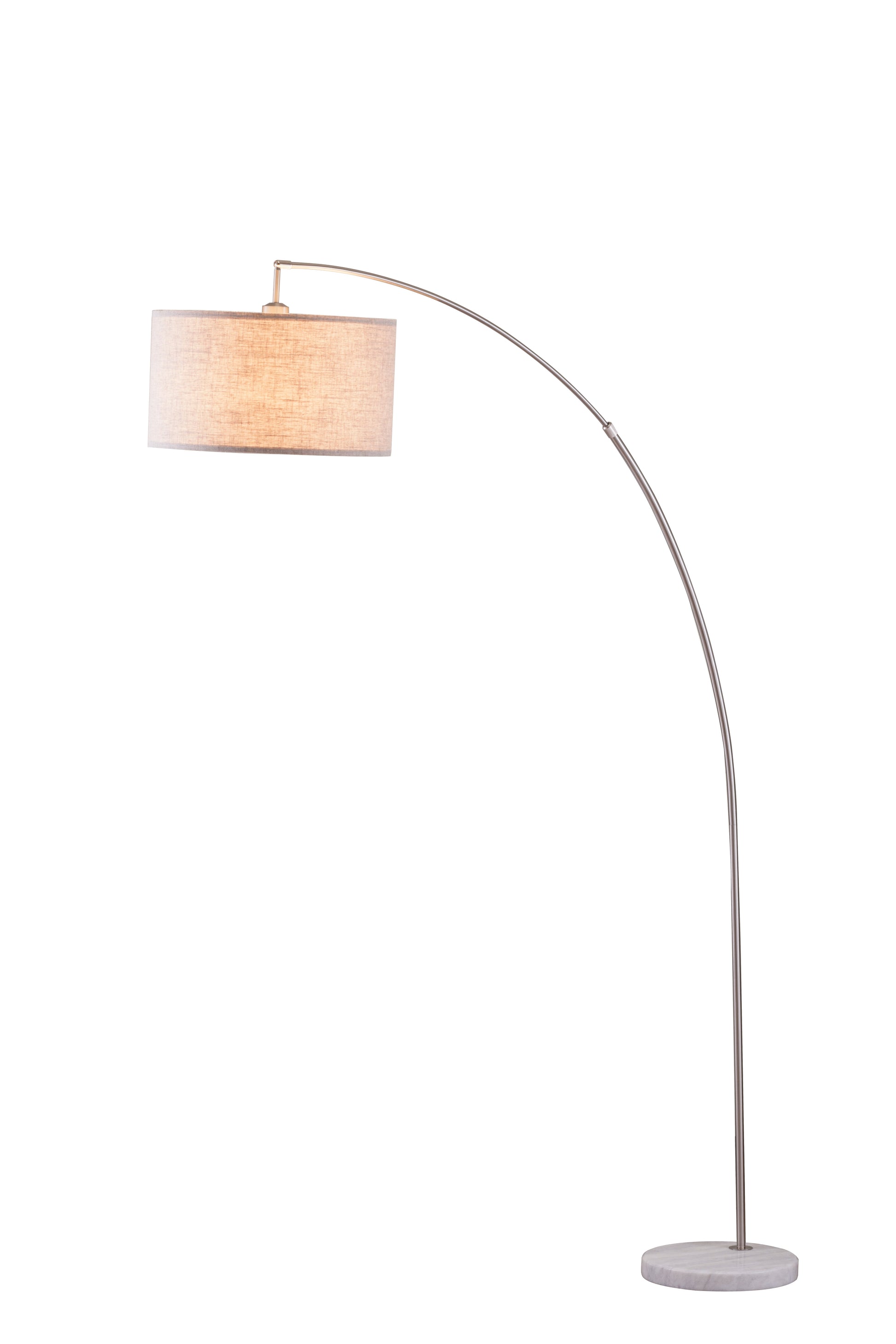 78" Silver Arch Floor Lamp With Kd Shade W Double Box 1Pc Ctn 2.15 26.84 Brushed Nickel Metal