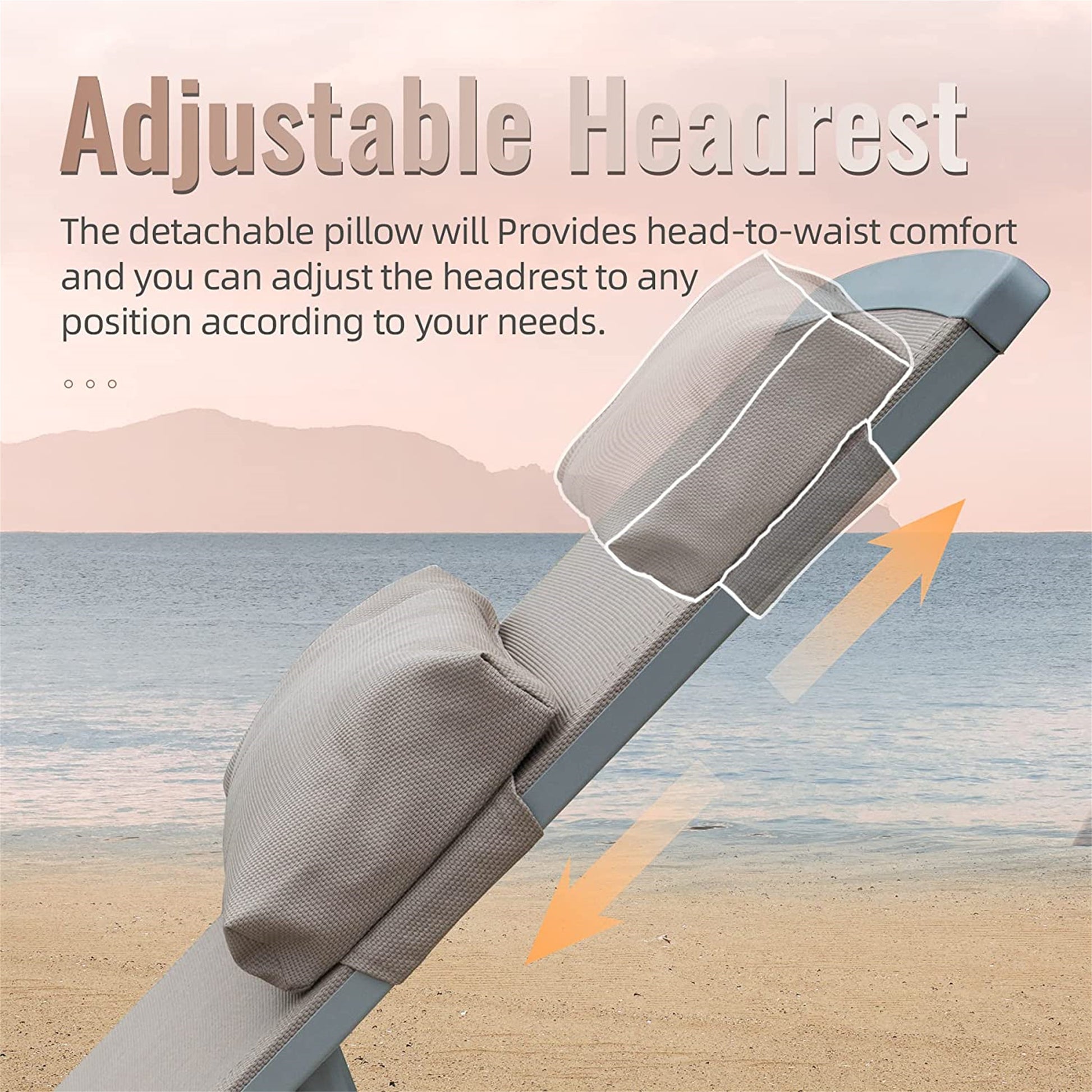 Patio Chaise Lounge Set Of 3, Aluminum Lounge Chairs With 5 Adjustable Positions, Outdoor Chaise Lounge For Pool, Deck, Garden, Backyard, Sunbathing Khaki,2 Lounge Chairs 1 Table Khaki Aluminium