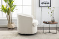 Coolmore Swivel Barrel Chair, Comfy Round Accent Sofa Chair For Living Room, 360 Degree Swivel Barrel Club Chair, Leisure Arm Chair For Nursery, Hotel, Bedroom, Office, Lounge Beige Boucle