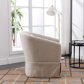 360 Degree Swivel Accent Armchair Linen Blend Beige Beige Foam Upholstered