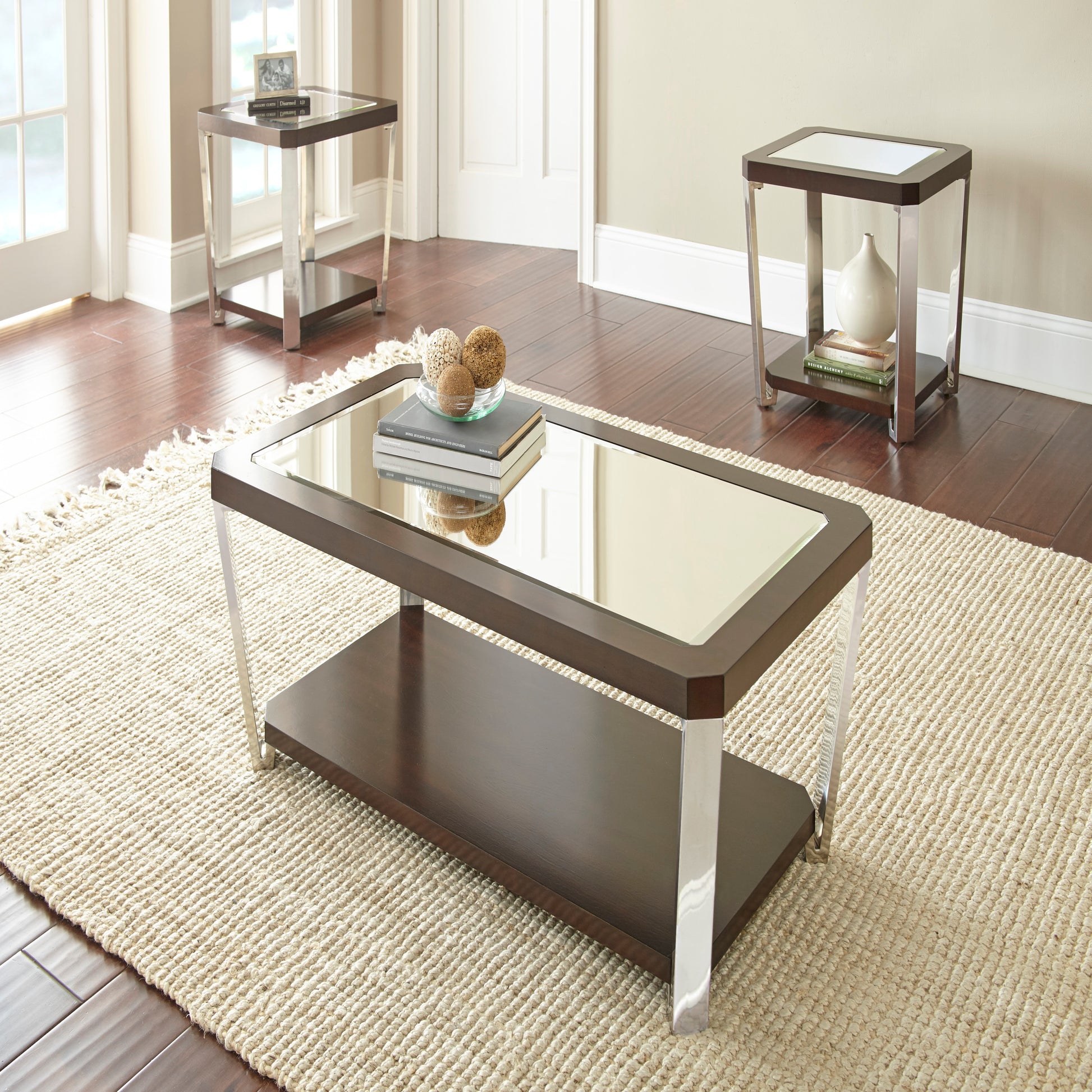 Truman End Table Espresso Solid Wood Mdf