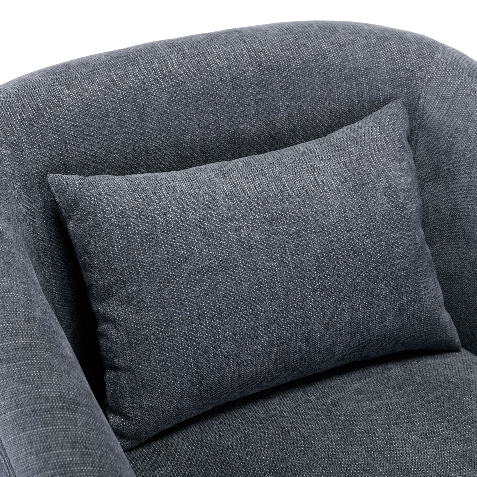 360 degree Swivel Accent Armchair Linen Blend Grey grey-foam-upholstered