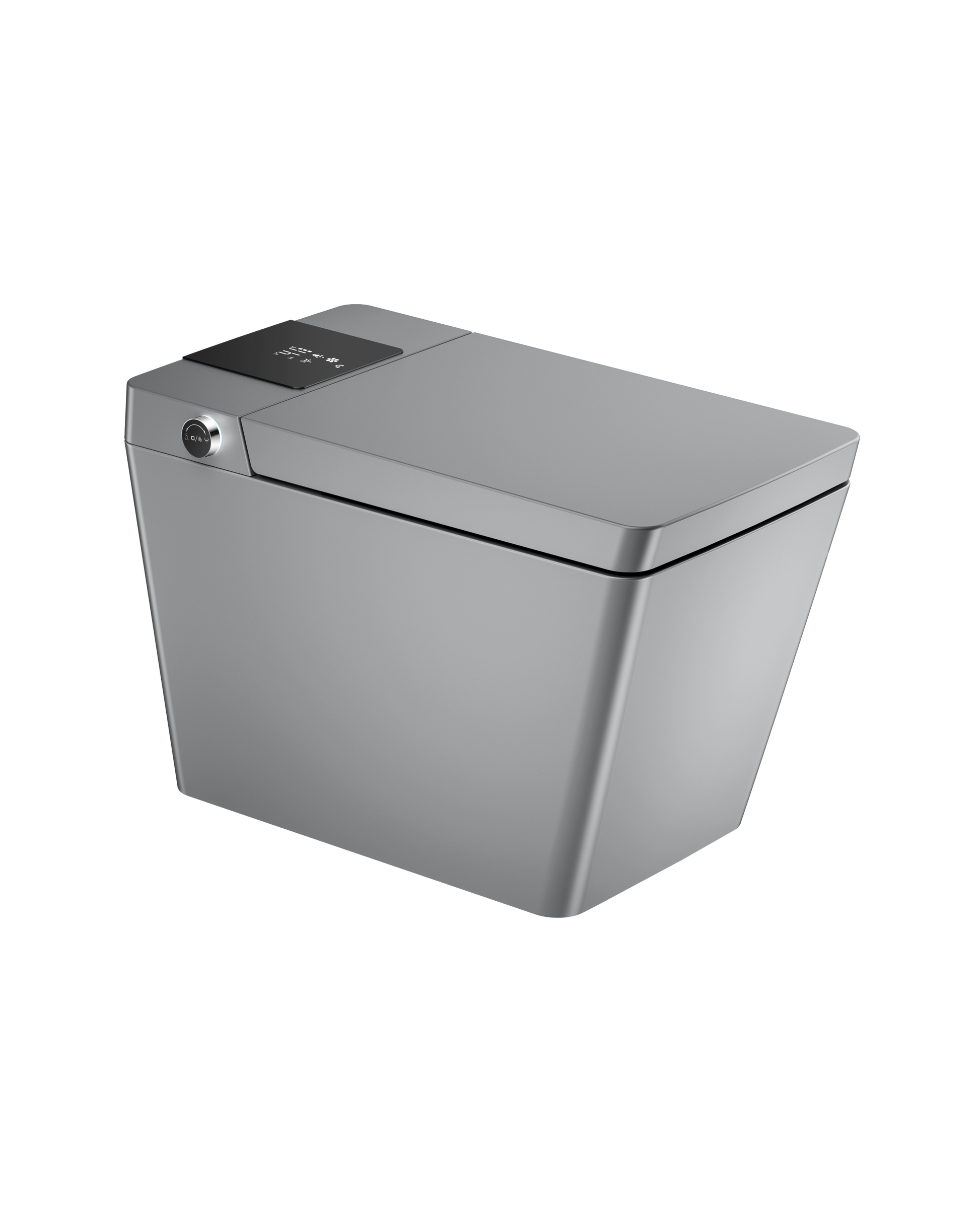 Multifunctional flat square smart toilet with grey-ceramic