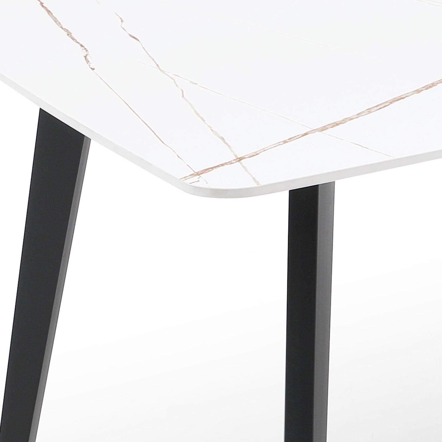 J3710 Porcelain Dining Table White 63'' White Foam Ceramic