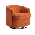 Coolmore Swivel Barrel Chair, Comfy Round Accent Sofa Chair For Living Room, 360 Degree Swivel Barrel Club Chair, Leisure Arm Chair For Nursery, Hotel, Bedroom, Office, Lounge Orange Boucle