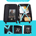 3 Piece Luggage Sets Abs Lightweight Suitcase With Two Hooks, Spinner Wheels, Tsa Lock, 20 24 28 Turquoise Turquoise Abs