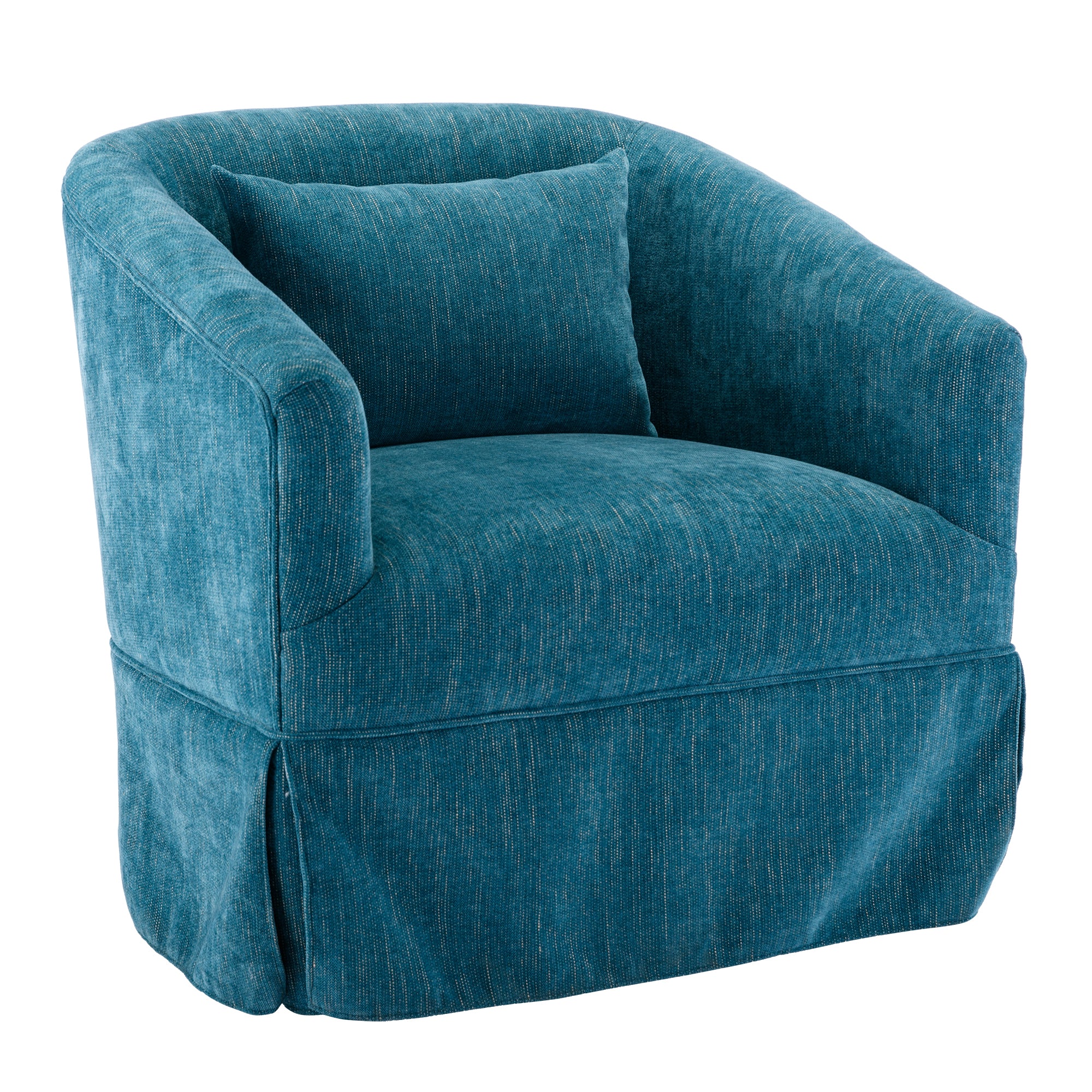 360 degree Swivel Accent Armchair Linen Blend Green green-foam-upholstered